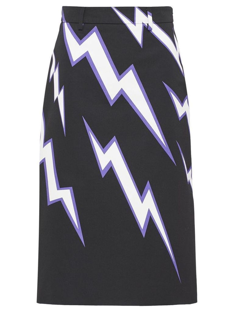 Prada lightning print skirt - Black
