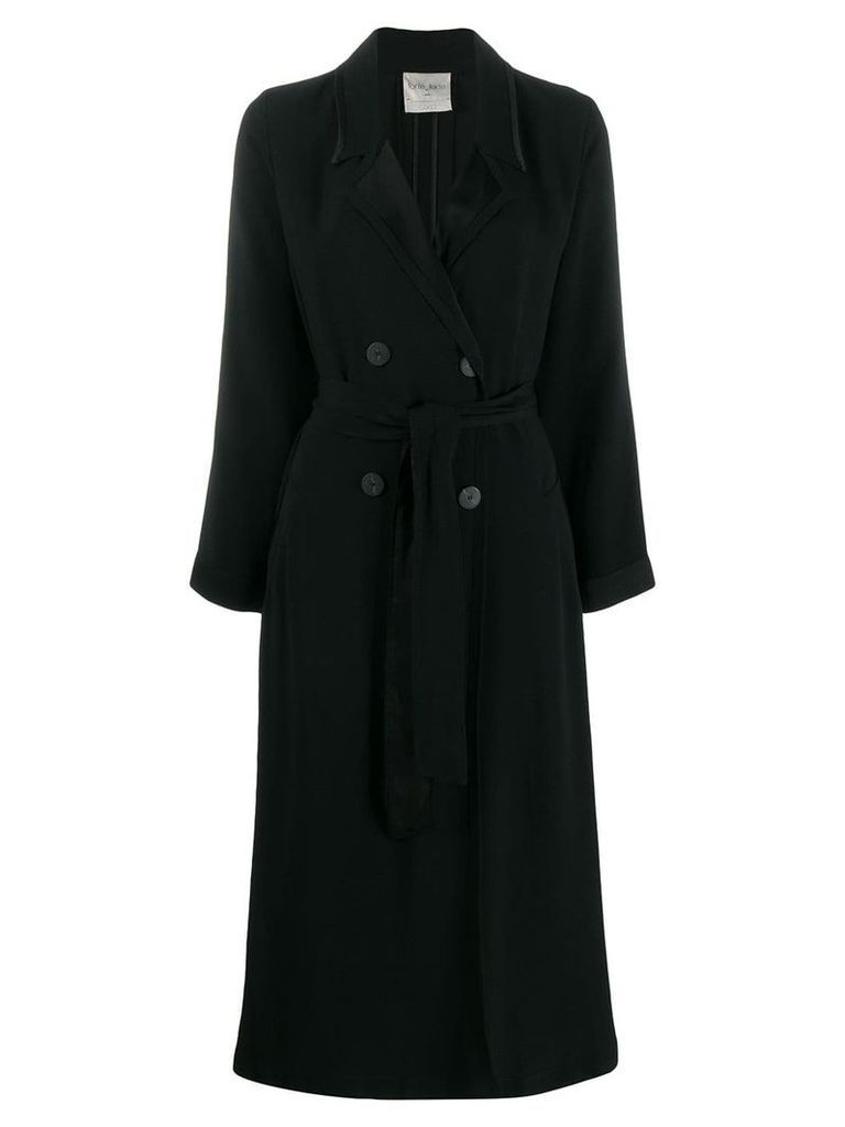Forte Forte belted double breasted coat - Black