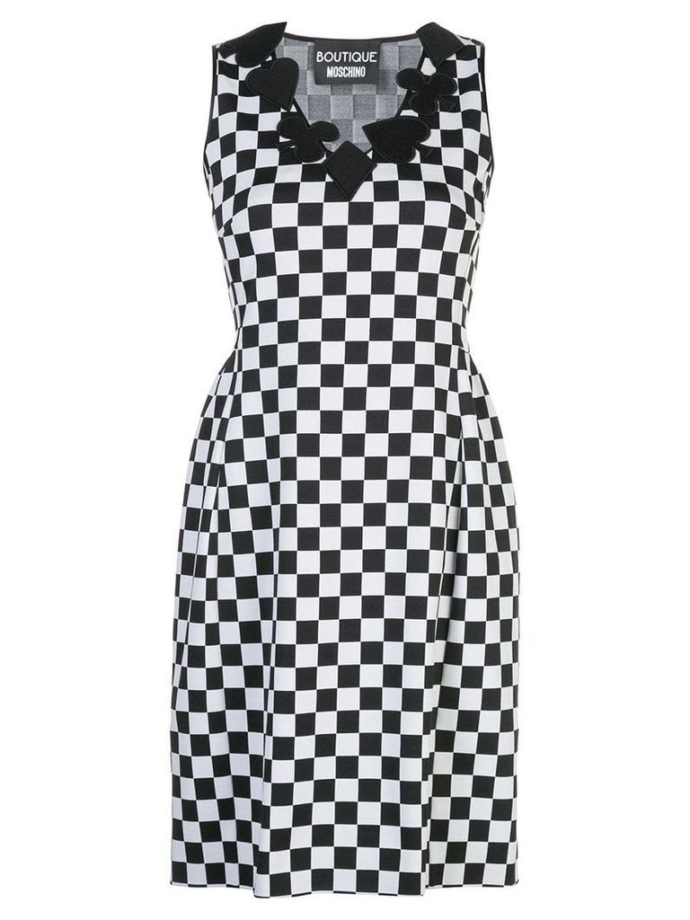 Boutique Moschino checkboard shift dress - White