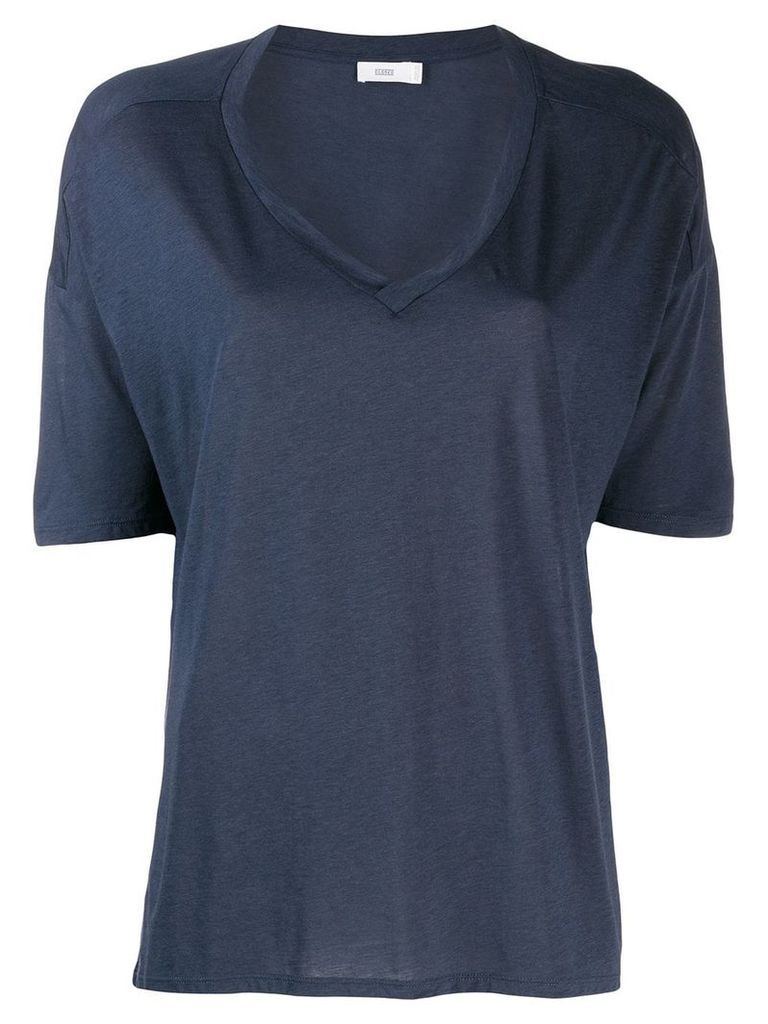 Closed short-sleeve flared T-Shirt - Blue