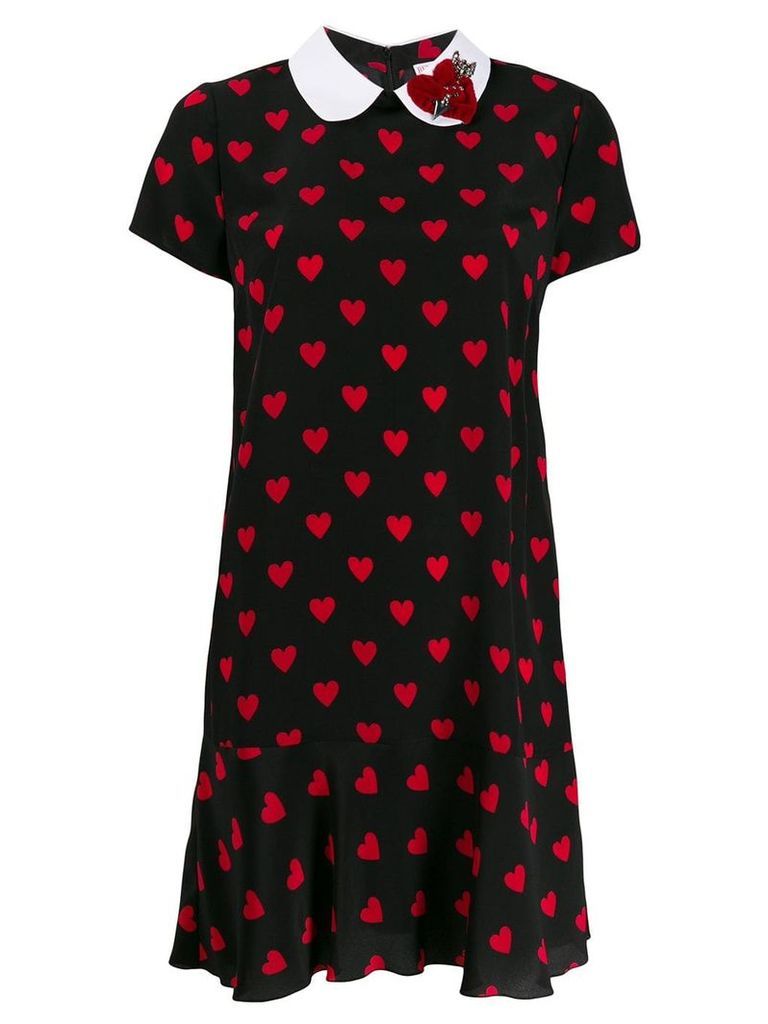 RedValentino hearts printed dress - Black