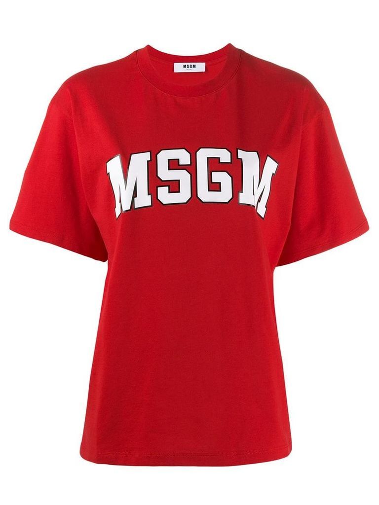 MSGM college logo T-shirt - Red