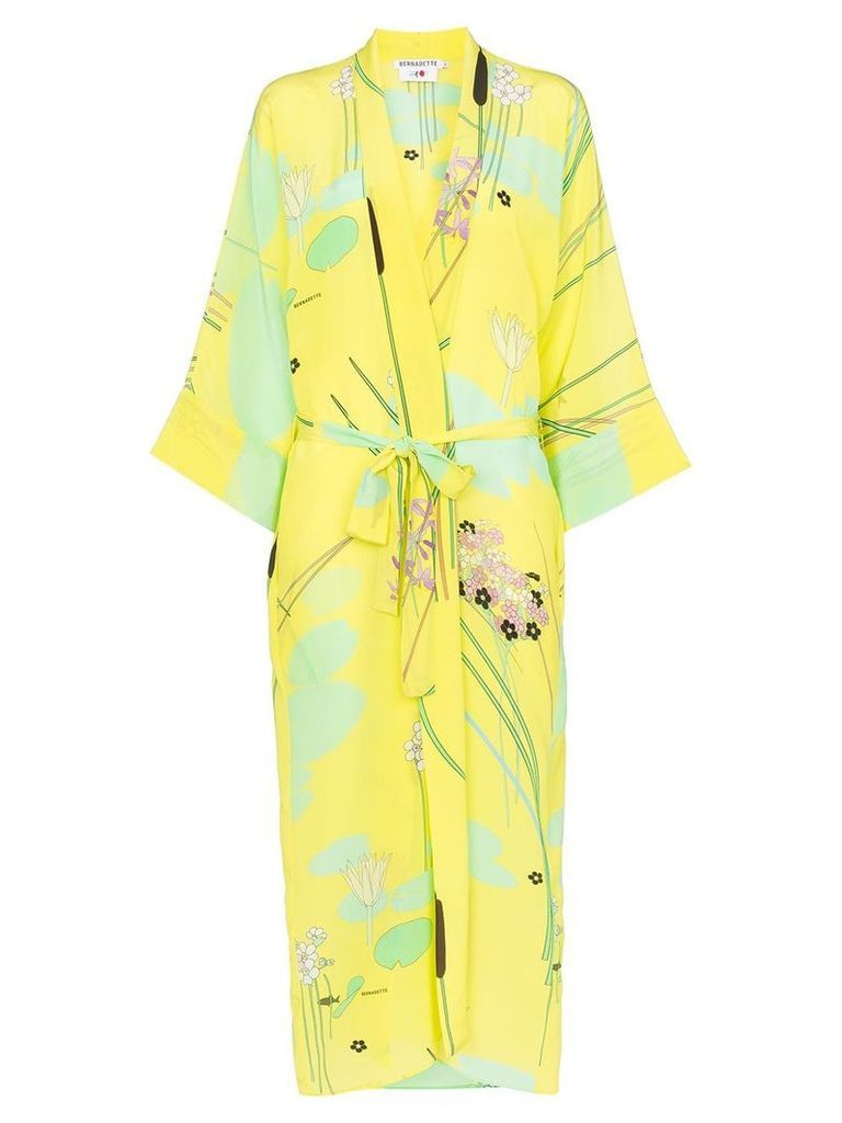 Bernadette Peignoir silk kimono robe - Yellow