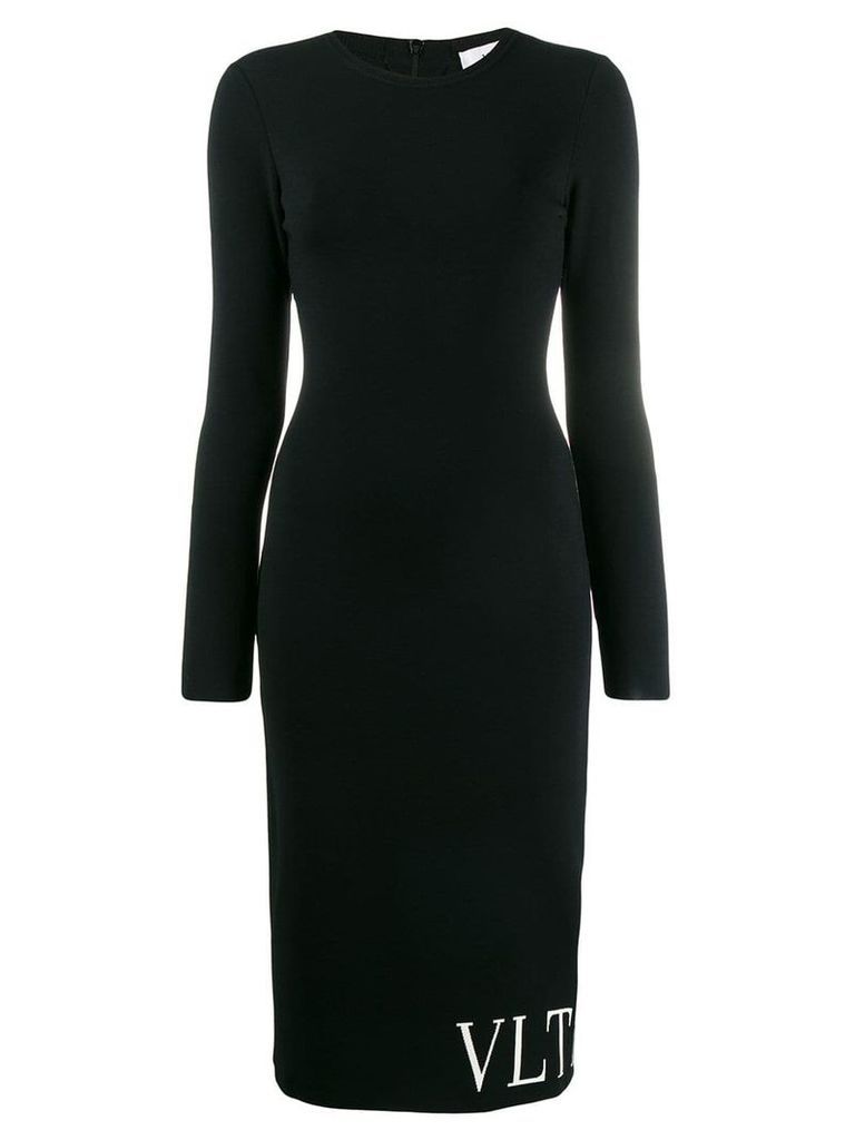Valentino knitted logo fitted dress - Black