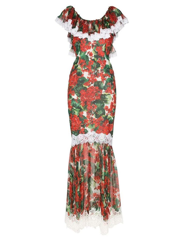 Dolce & Gabbana Portofino-print fishtail gown - Red