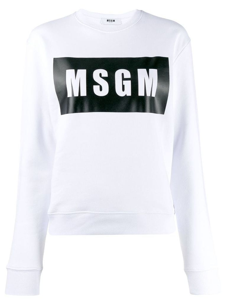 MSGM box logo sweatshirt - White