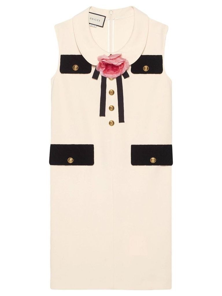 Gucci Tunic dress with brooch - White