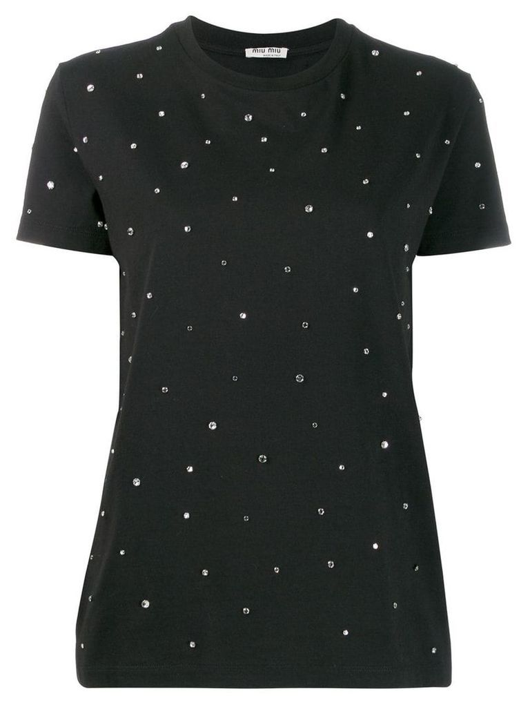 Miu Miu crystal-embellished T-shirt - Black