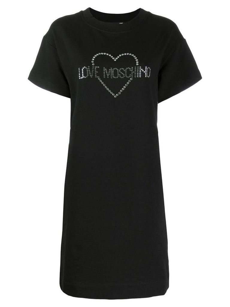 Love Moschino logo embellished T-Shirt dress - Black