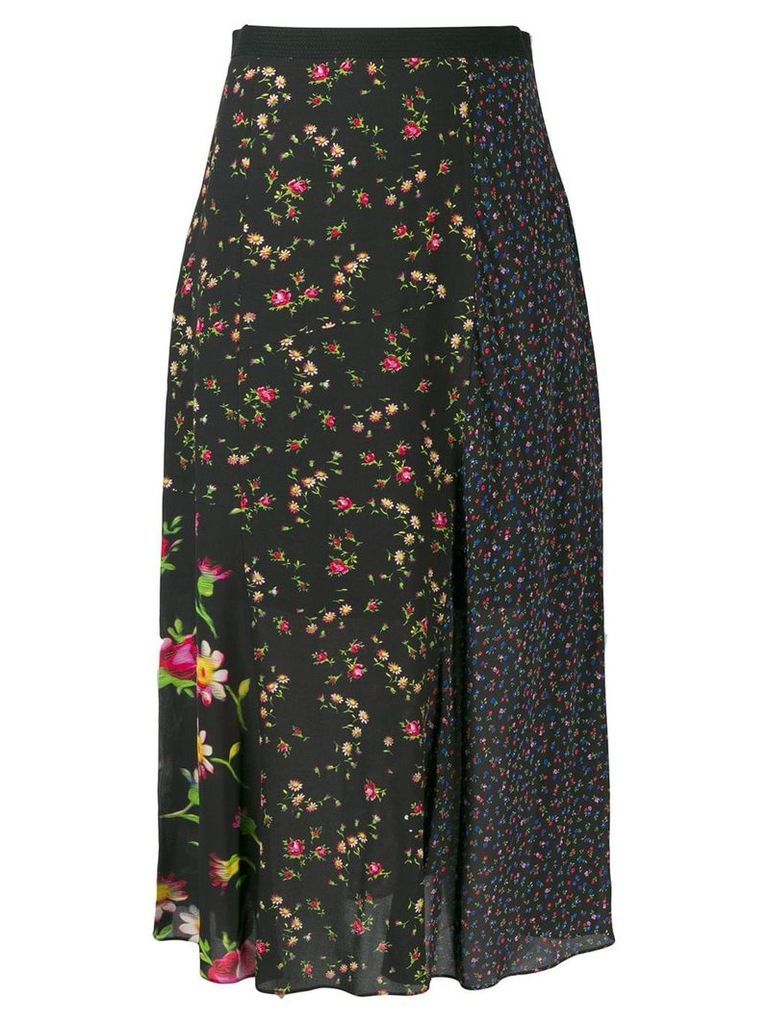 McQ Alexander McQueen panelled floral skirt - Black