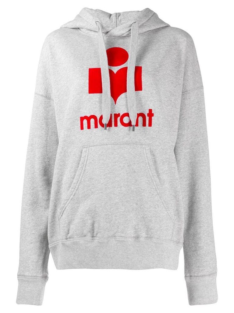 Isabel Marant Étoile logo print hoodie - Grey