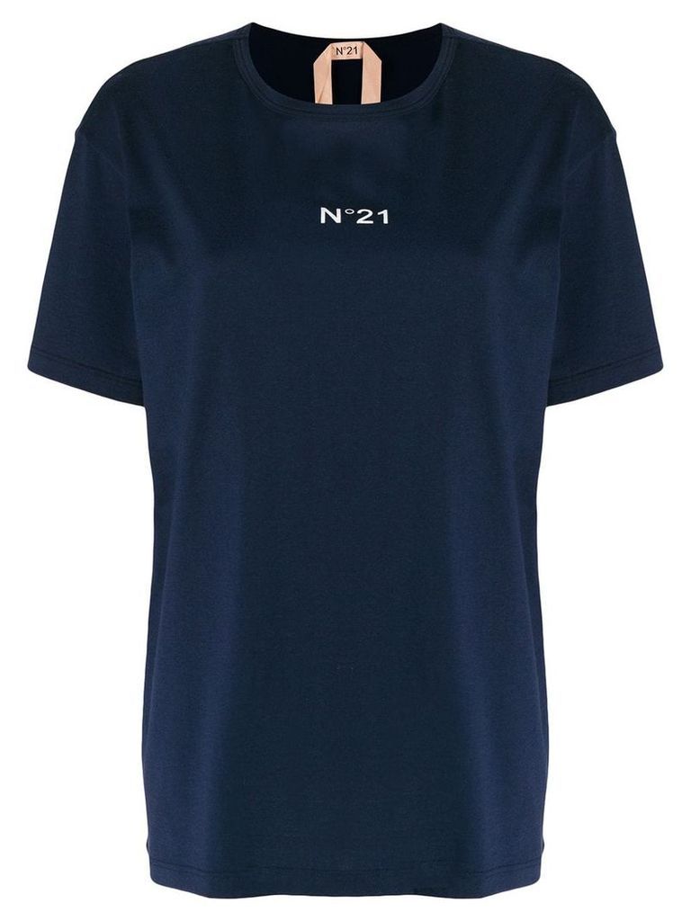 Nº21 logo print oversized T-shirt - Blue
