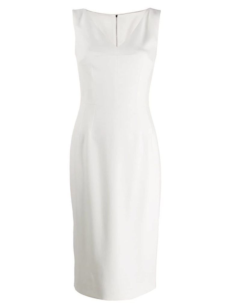 Dolce & Gabbana sleeveless v-neck pencil dress - White