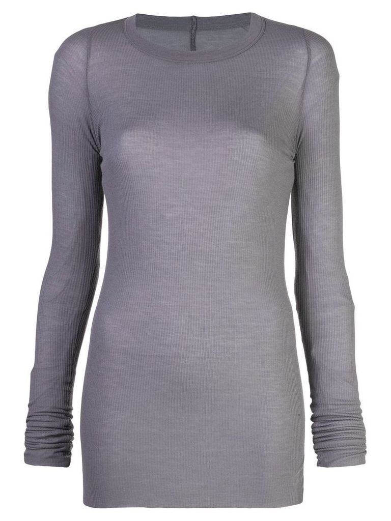 Rick Owens sheer longline knitted top - Grey