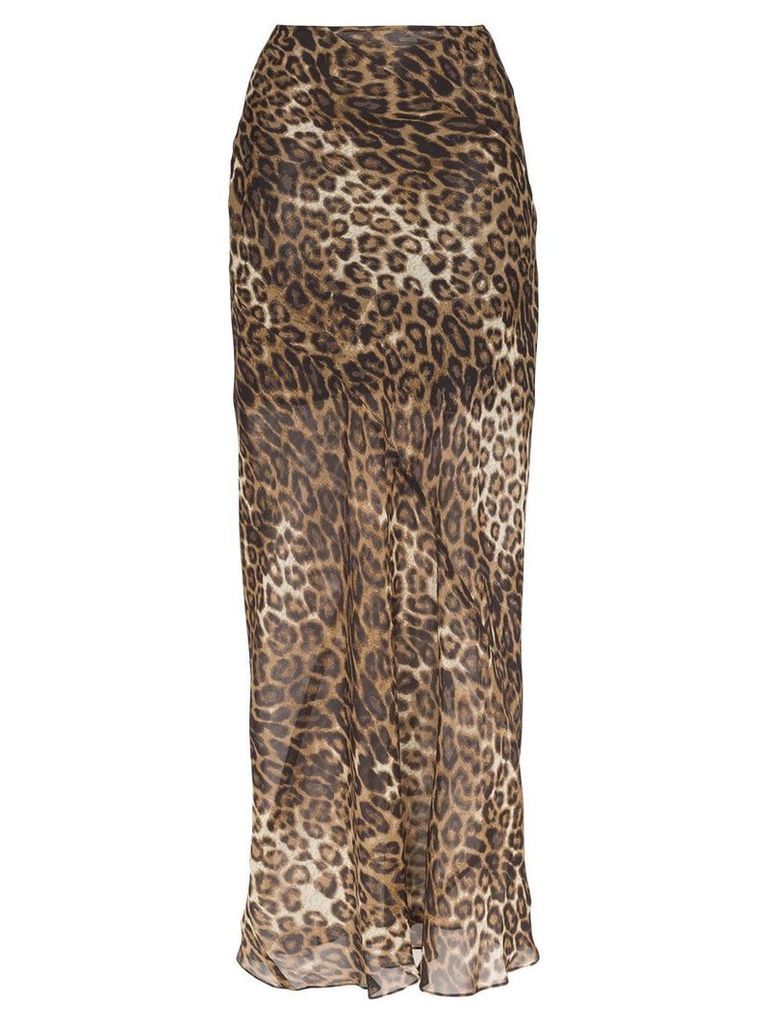 Nili Lotan Ella leopard print maxi skirt - Brown