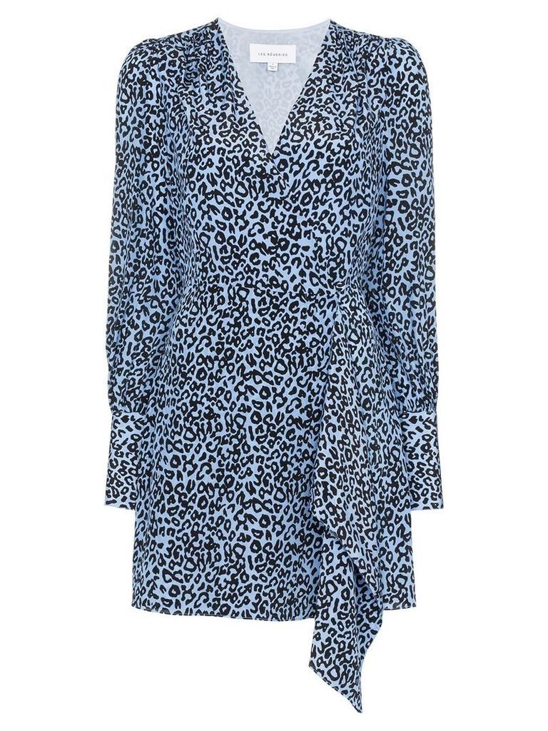 Les Rêveries leopard-print wrap dress - Blue