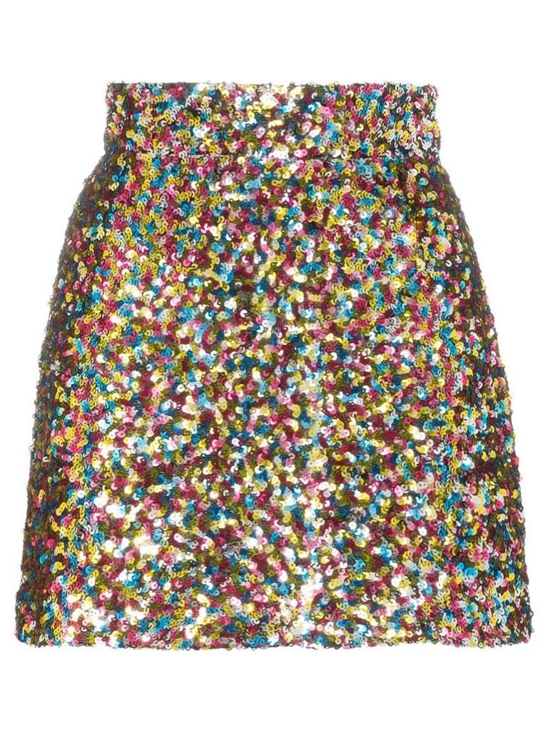 The Attico sequin-embellished mini skirt - 021 MULTICOLOURED