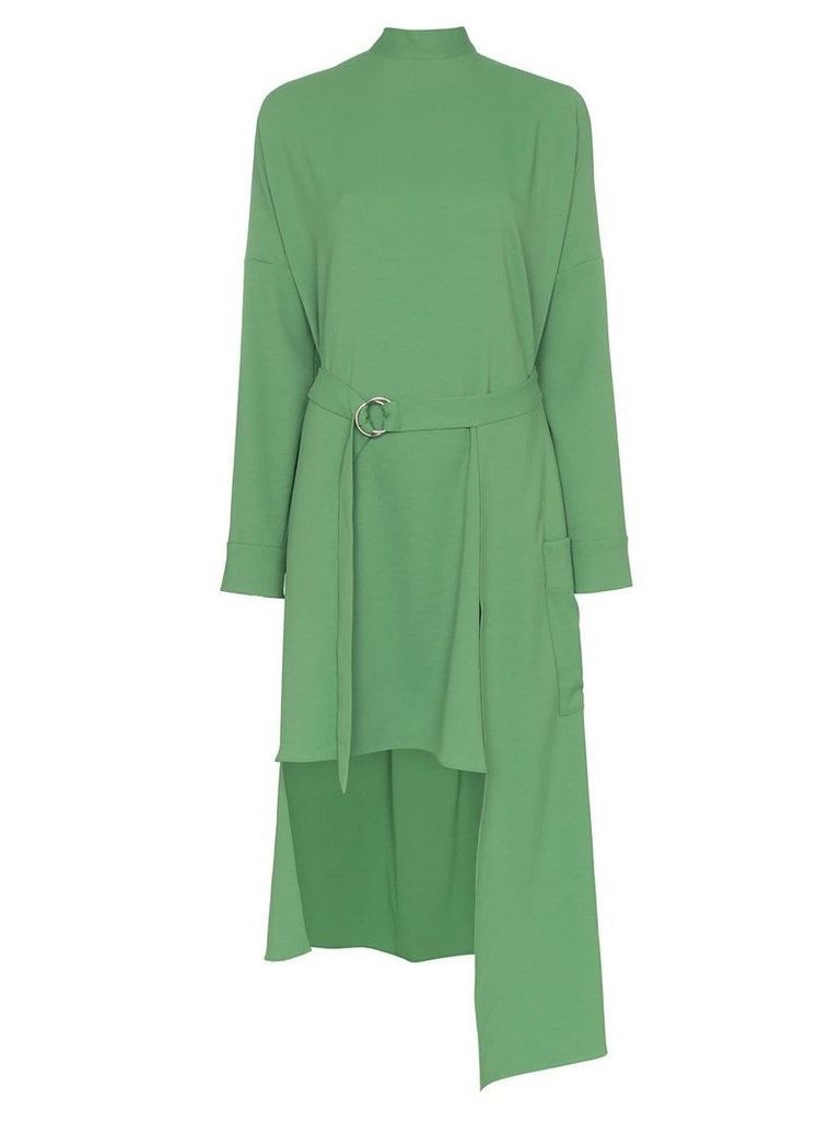 Tibi Chalky asymmetric midi dress - Green