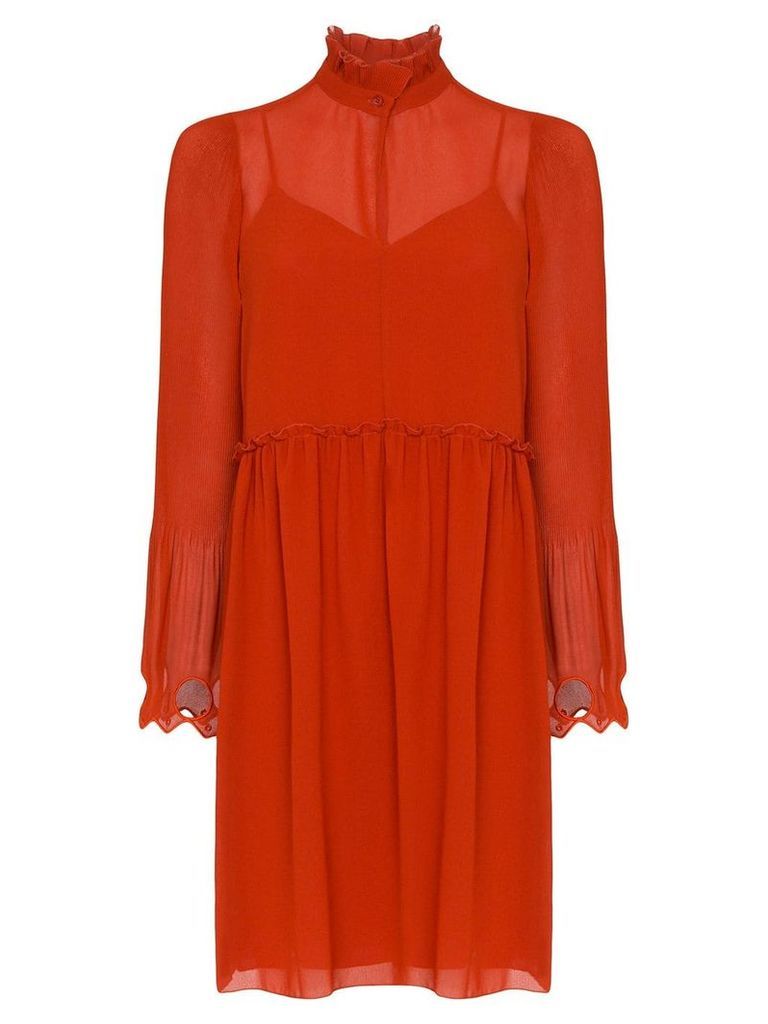 See by Chloé embellished georgette dress - Red