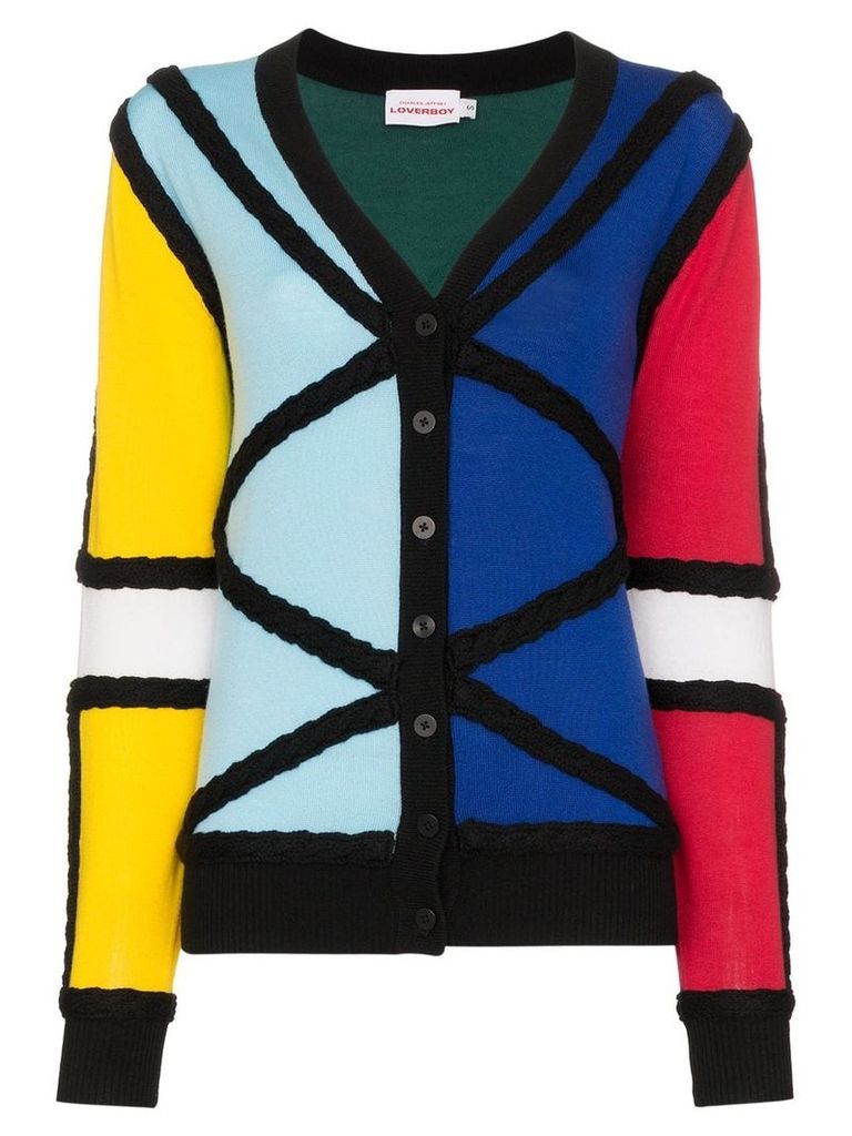 Charles Jeffrey Loverboy colour-block knitted cardigan - Multicolour
