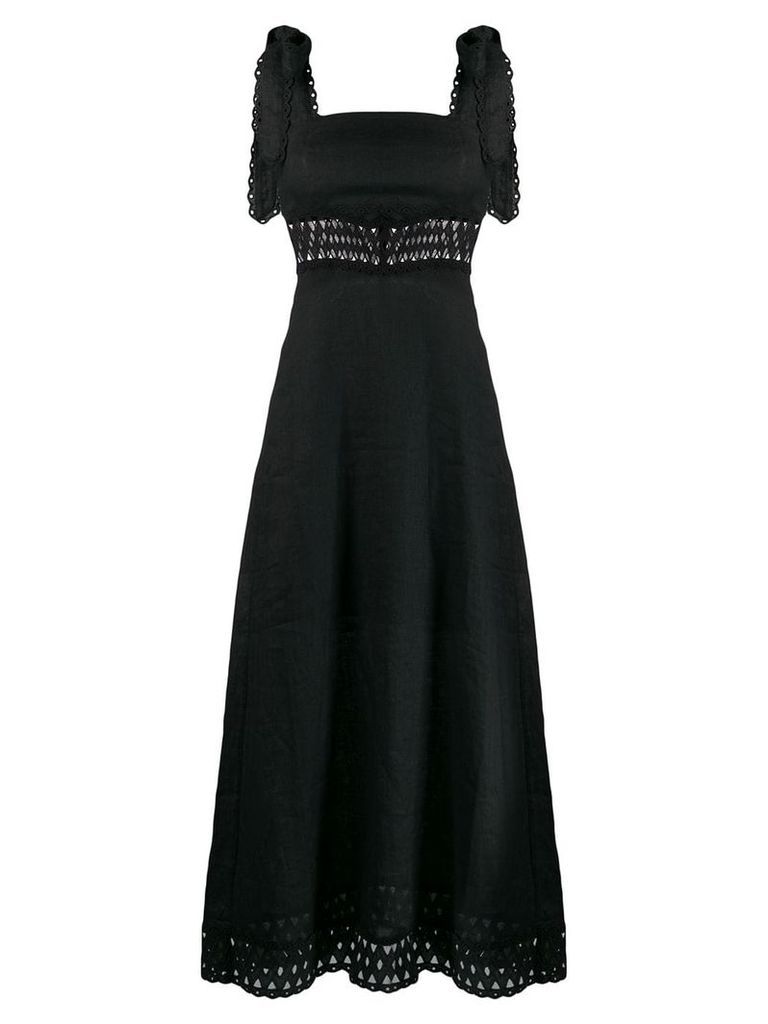 Zimmermann crochet detail long dress - Black