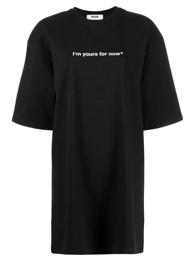 MSGM slogan print T-shirt dress - Black