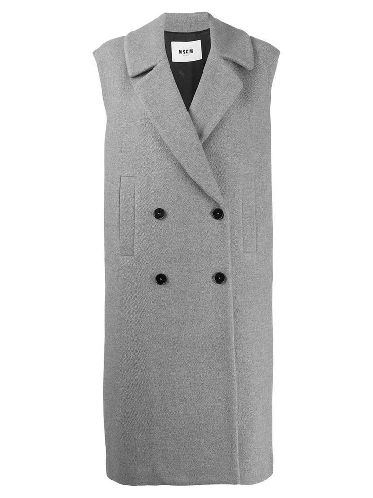 MSGM double breasted sleeveless coat - Grey