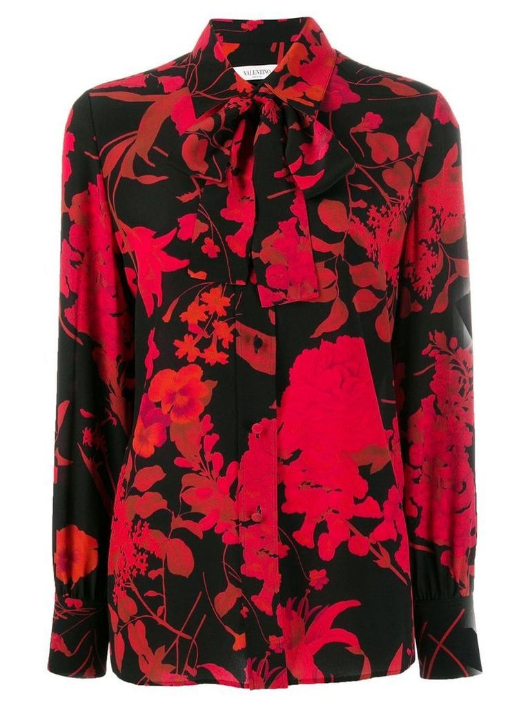 Valentino silk floral print blouse - Black