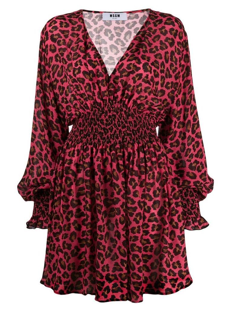 MSGM leopard print dress - PINK