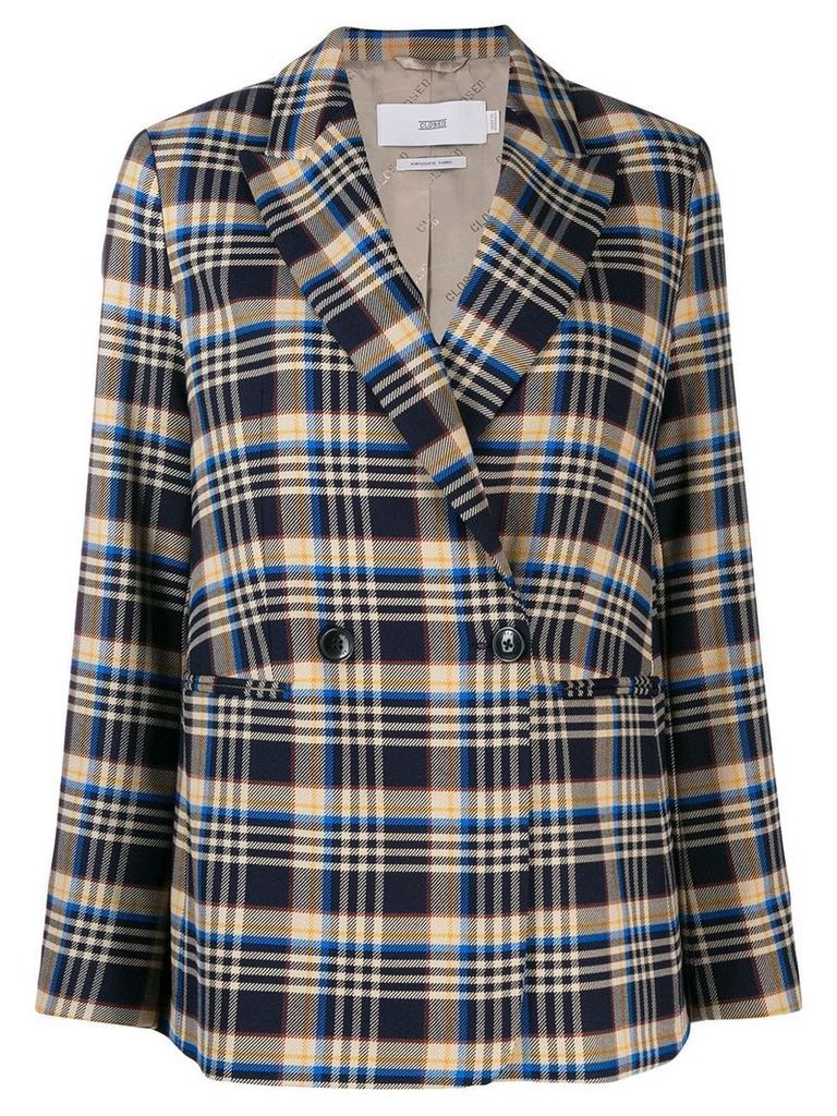 Closed plaid double-breasted blazer - Blue