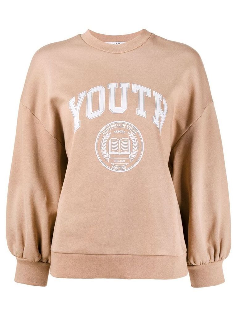 MSGM youth print sweatshirt - Brown