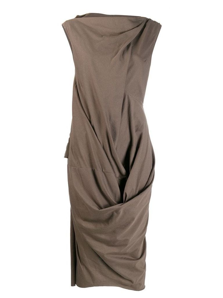 Rick Owens deconstructed fitted dress - Brown