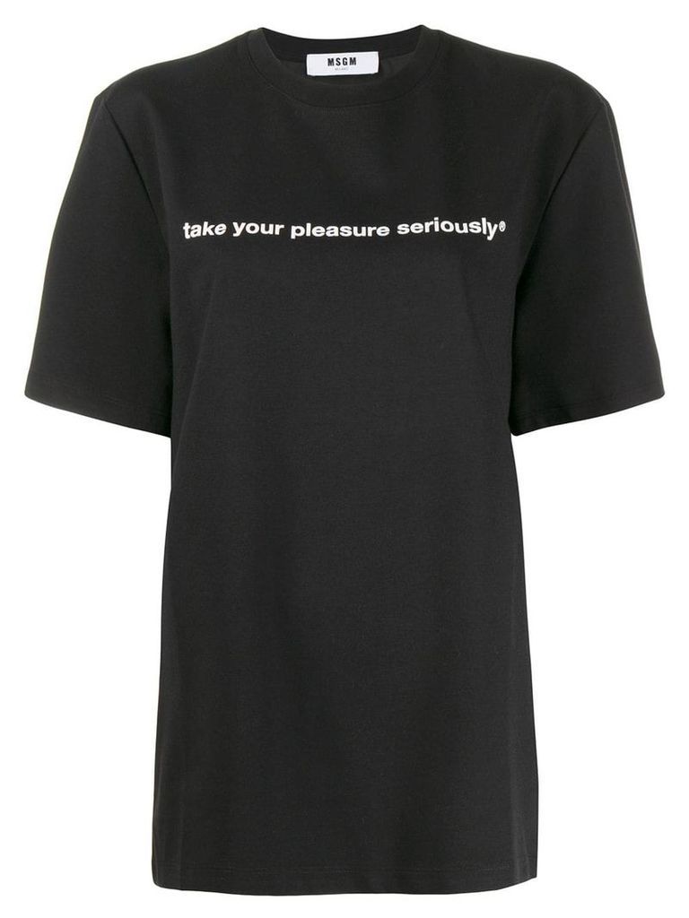 MSGM slogan print T-shirt - Black