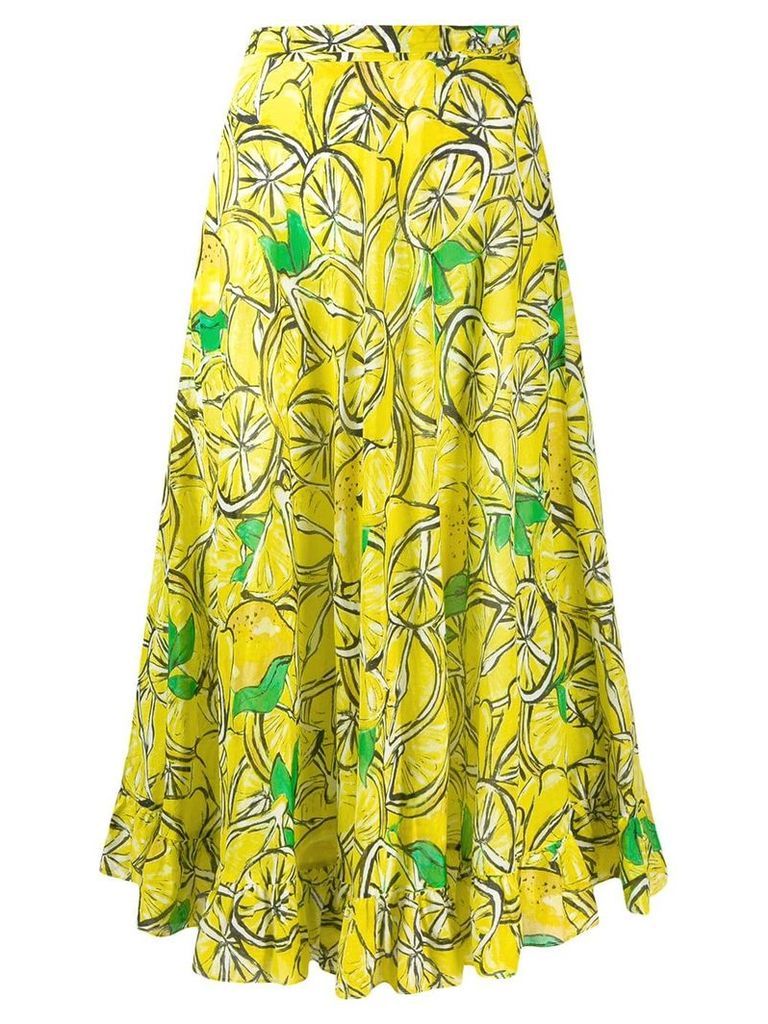 Diane von Furstenberg Clarissa voile beach wrap skirt - Yellow