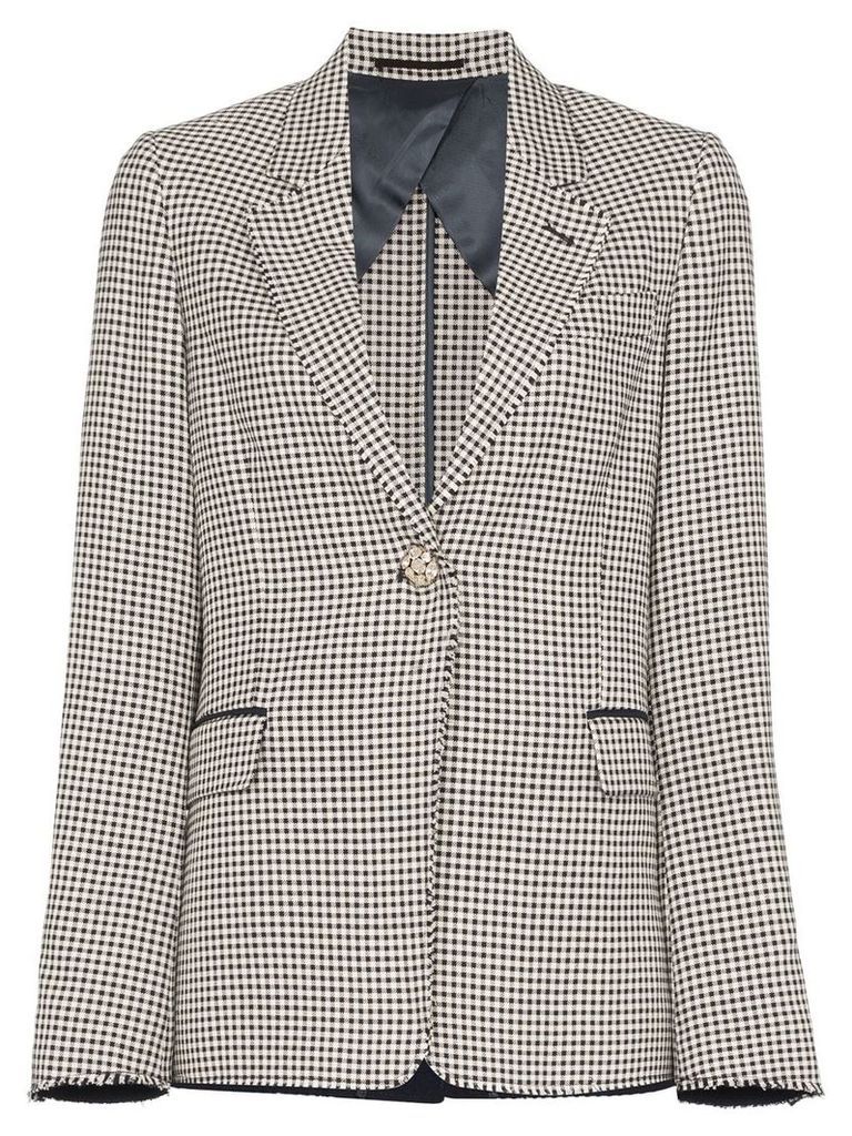 Golden Goose single-breasted gingham blazer - A1 NAVY WHITE CHECK