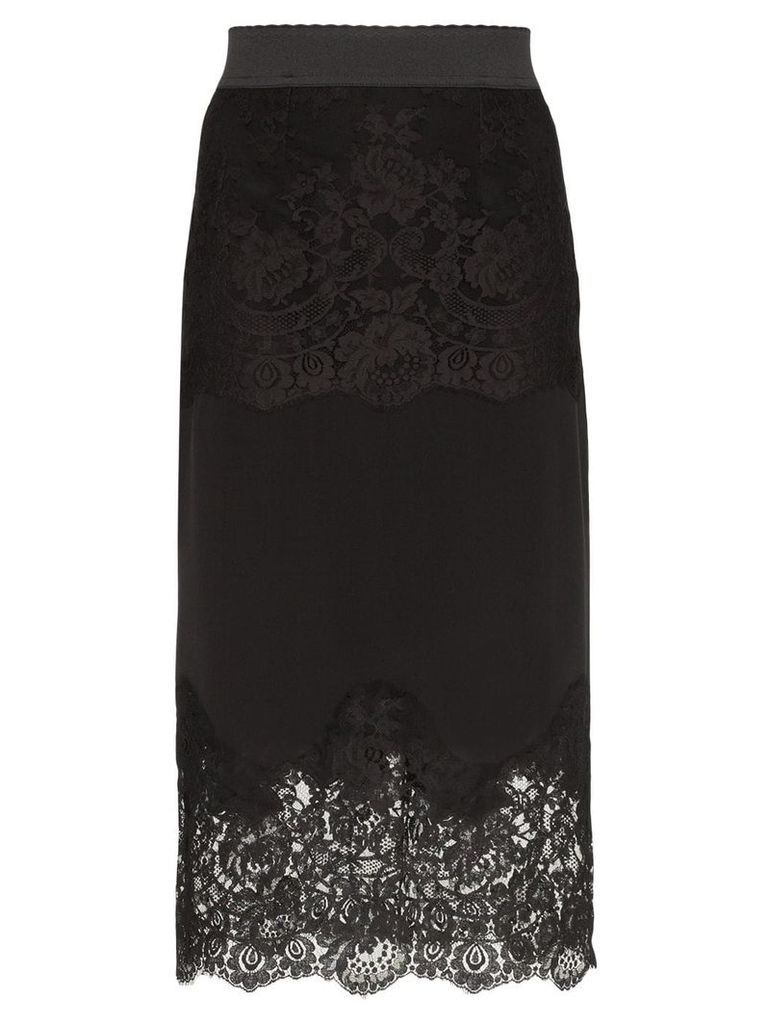Dolce & Gabbana lace-insert pencil skirt - Black