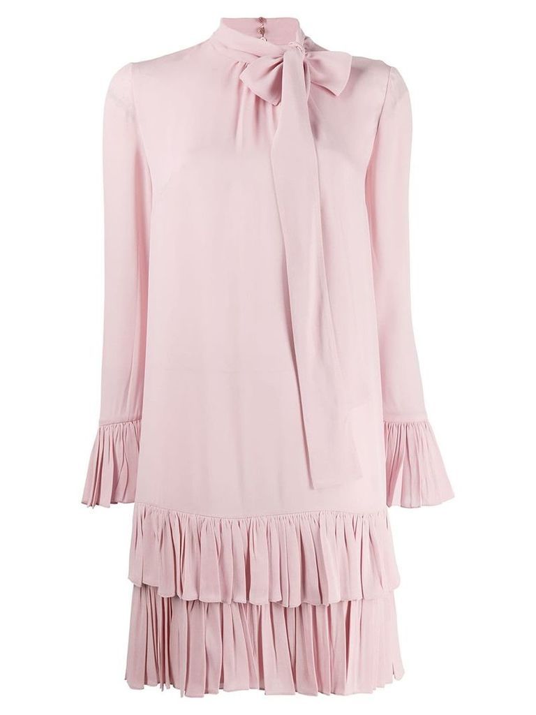 Valentino bow frilled dress - PINK