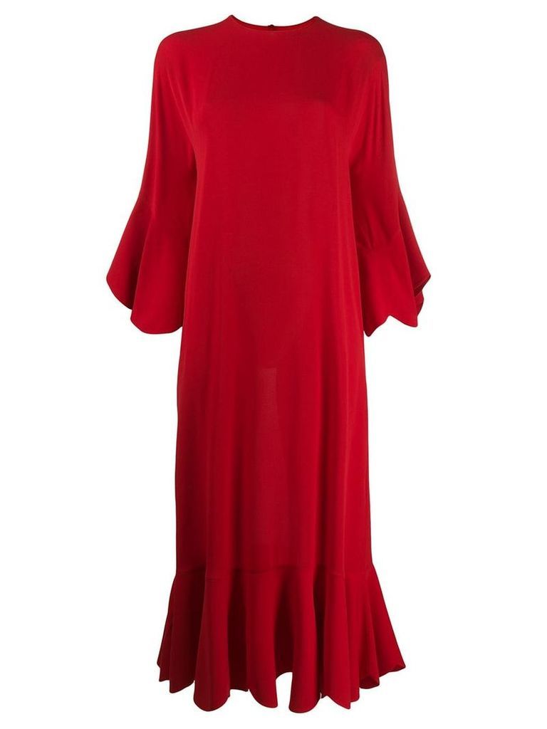 Valentino scalloped hem long dress - Red