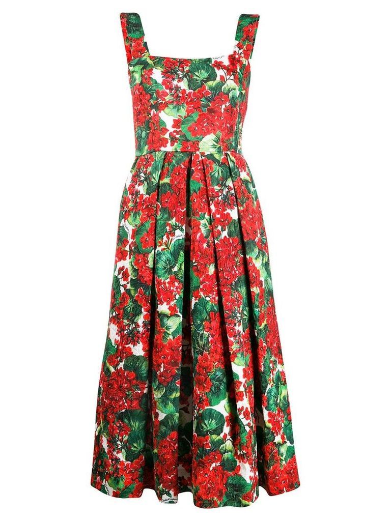 Dolce & Gabbana crepe floral-print dress - Red