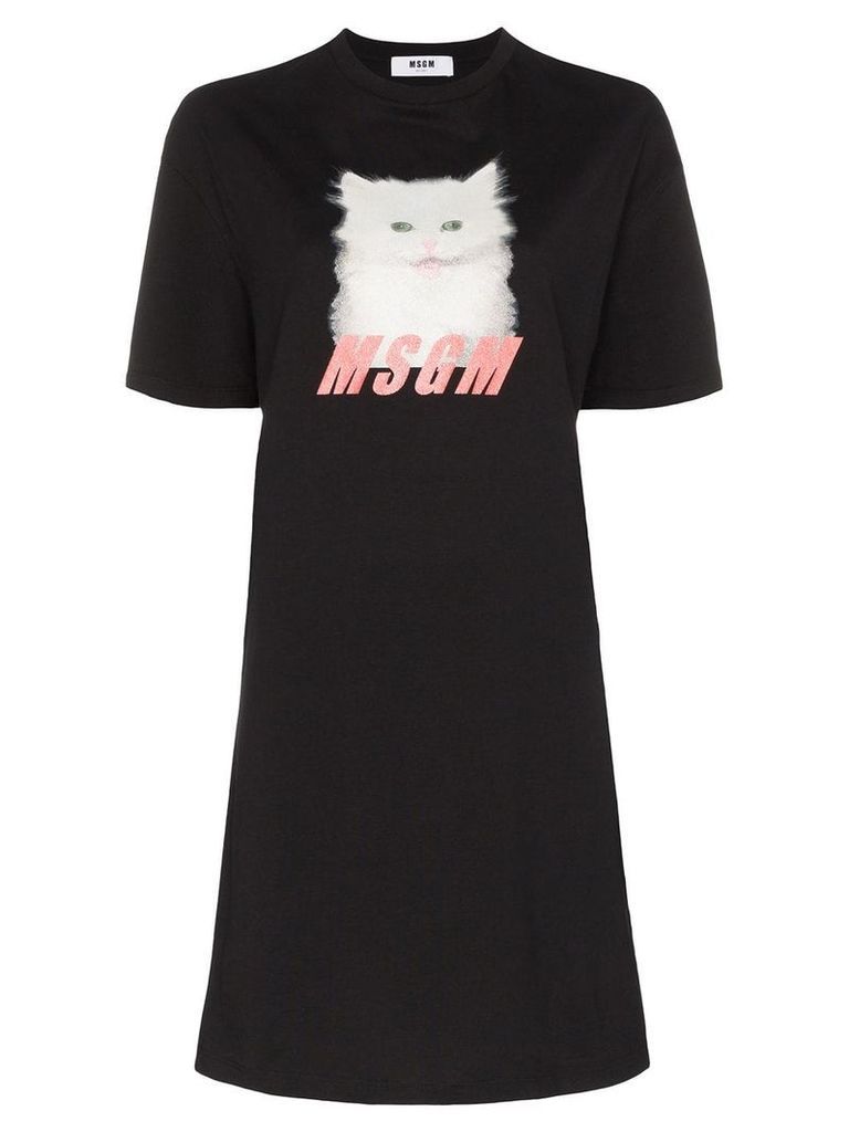 MSGM Mini Cat T-shirt dress - Black