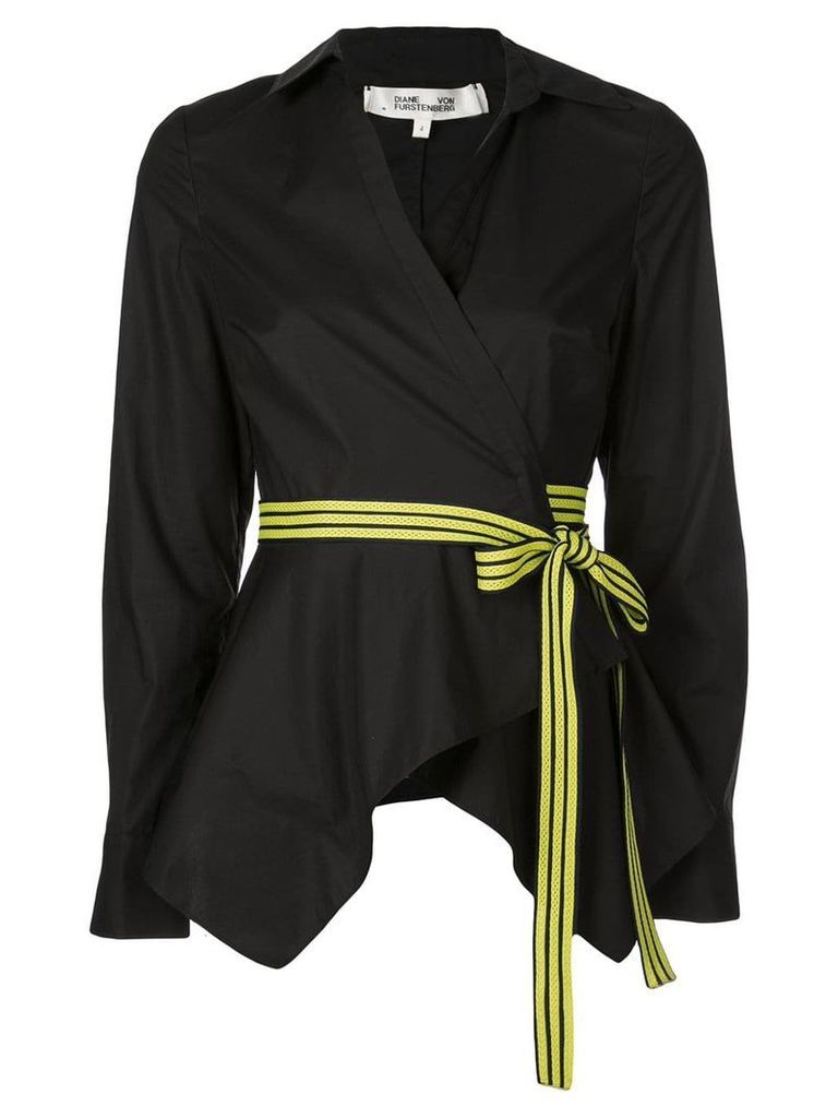 Diane von Furstenberg Leah asymmetrical wrap shirt - Black