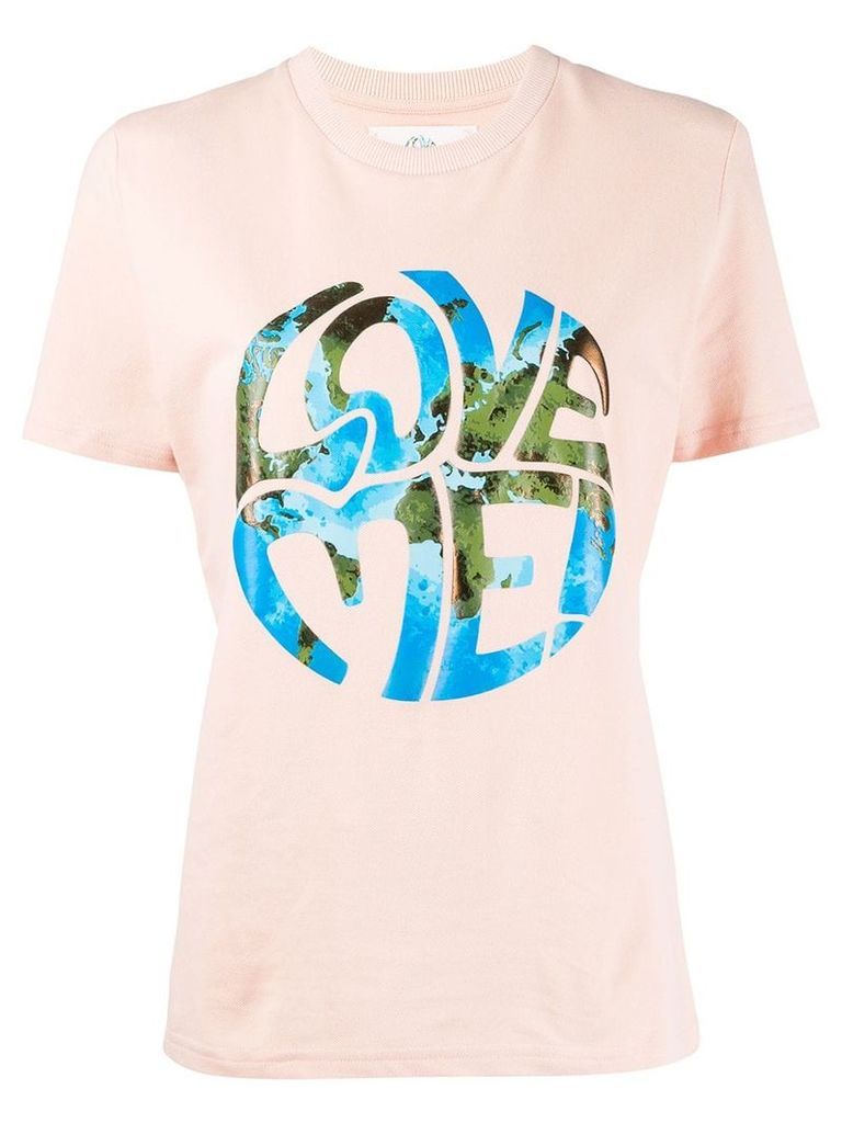 Alberta Ferretti Love me! stamped design T-shirt - PINK