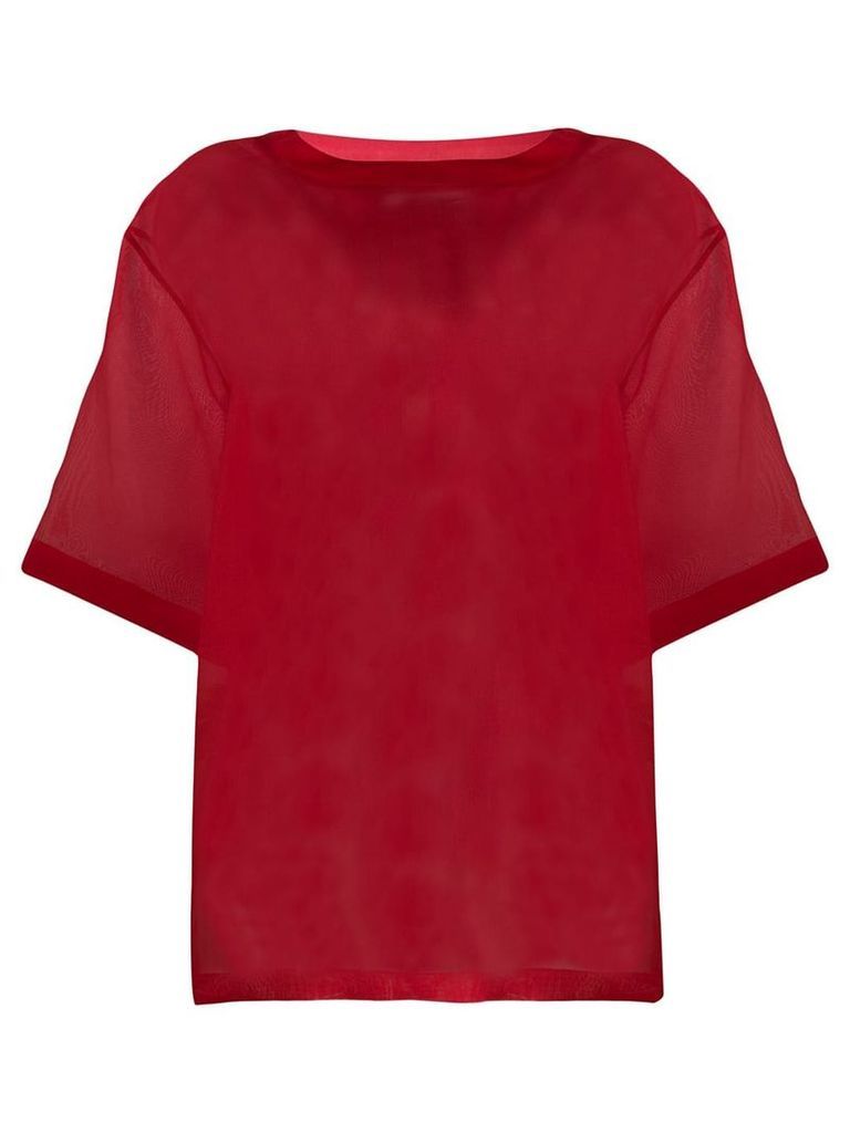 MSGM Riviera Resort Club sheer T-shirt - Red