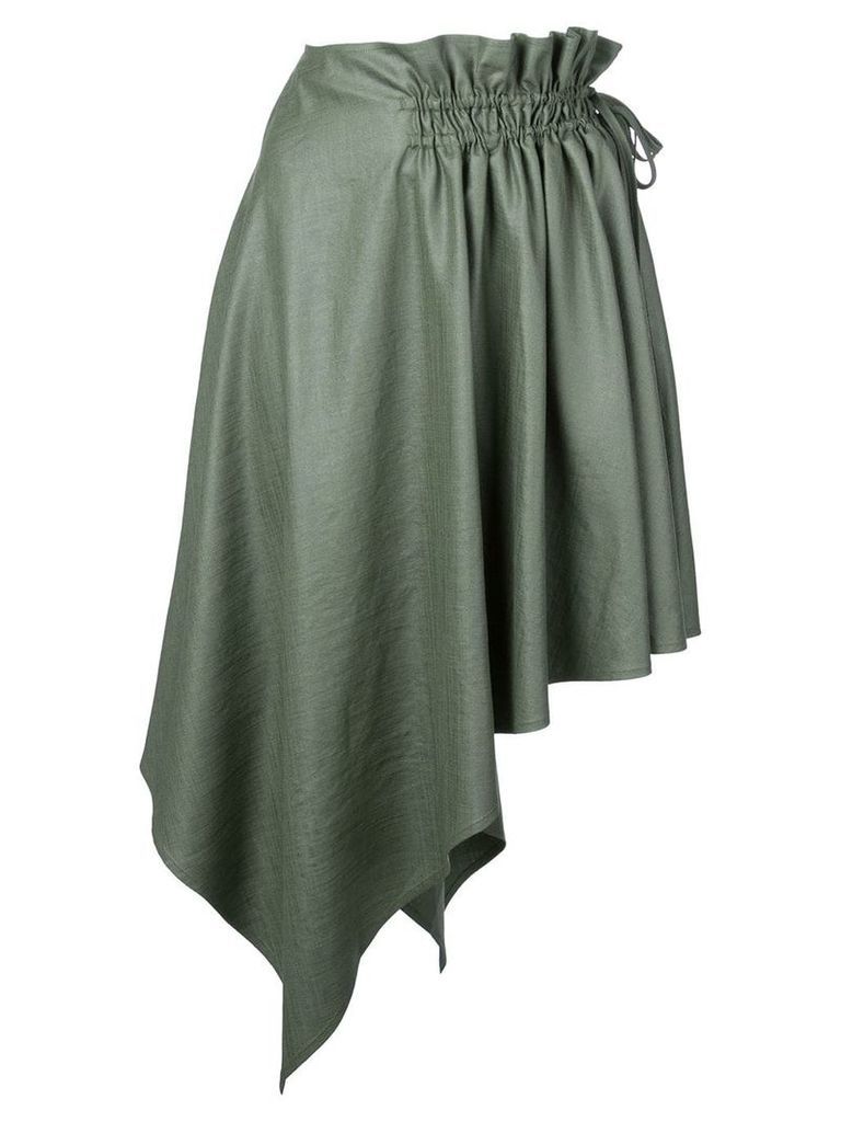Adeam draped asymmetric midi skirt - Green