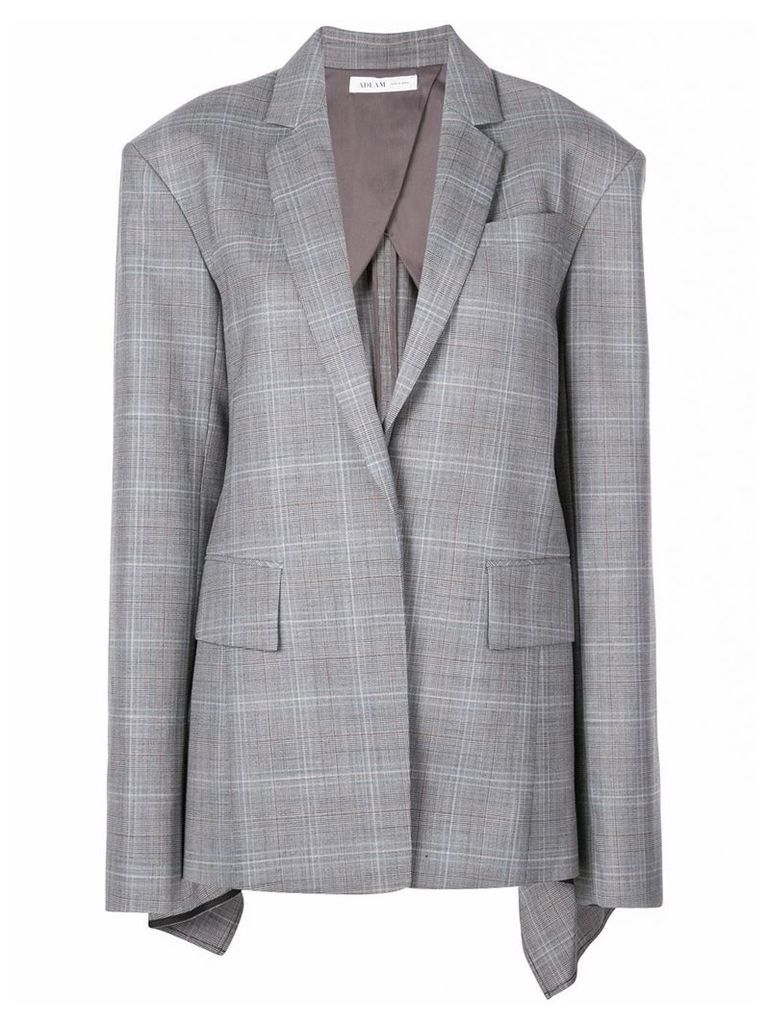 Adeam check oversized blazer - Grey