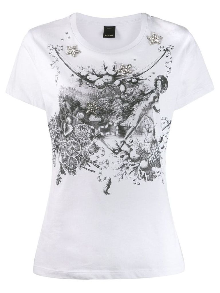 Pinko crystal embellished T-shirt - White