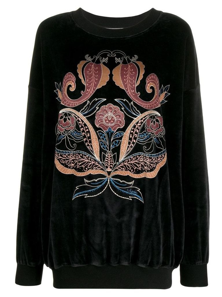 See By Chloé paisley print longline sweatshirt - Black