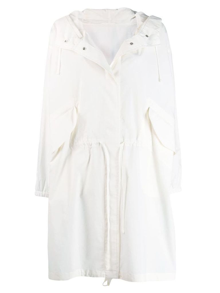 Jil Sander hooded raincoat - White