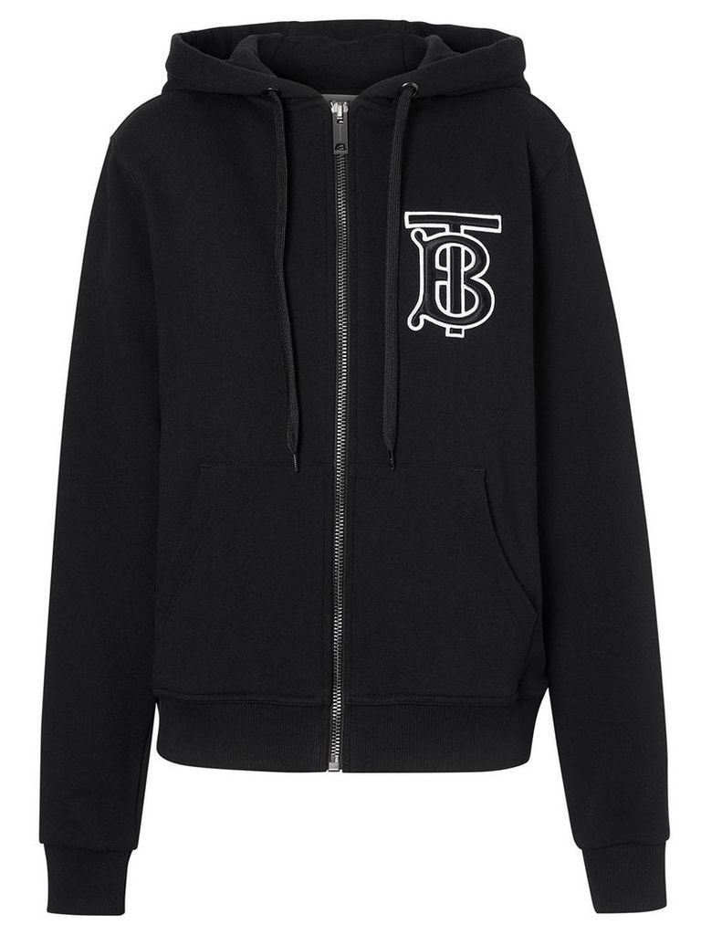 Burberry monogram print hoodie - Black
