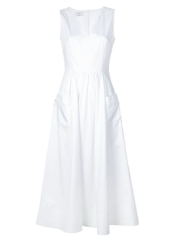 Co V-neck flared dress - White